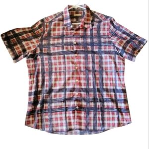 Burberry Brit Red and Black Plaid Casual Shirt